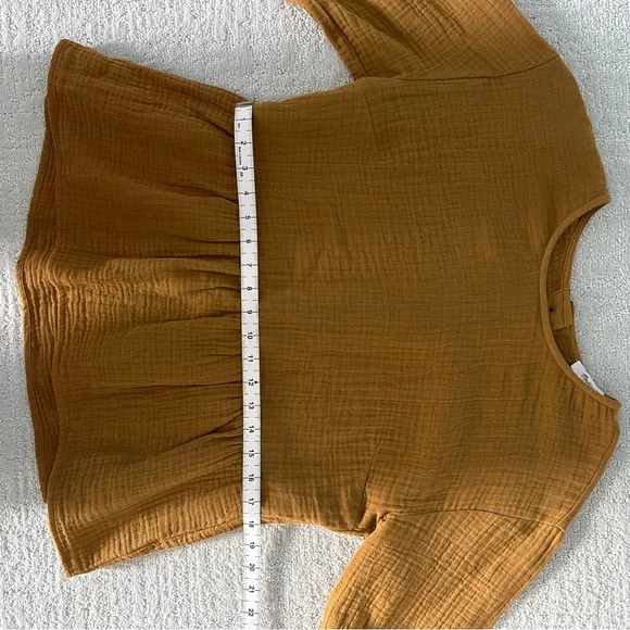 Madewell Rust Peplum Blouse - Picture 5 of 6